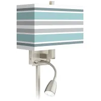 Multi Color Stripes Giclee LED Reading Light Plug-In Sconce