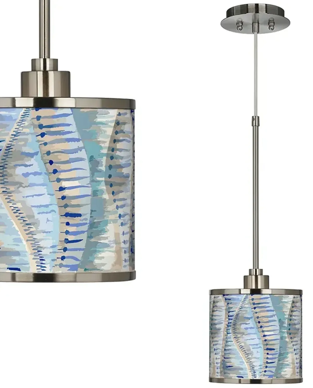 Giclee Glow 7" Wide Siren Shade Pattern Modern Mini Pendant Light