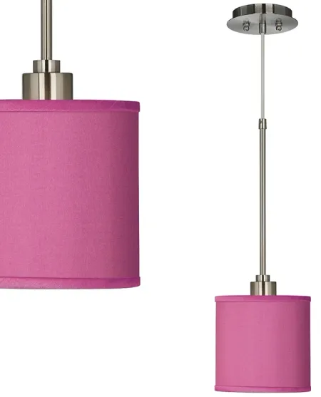 Possini Euro Pink Orchid 7" Wide Faux Silk Mini Pendant Light