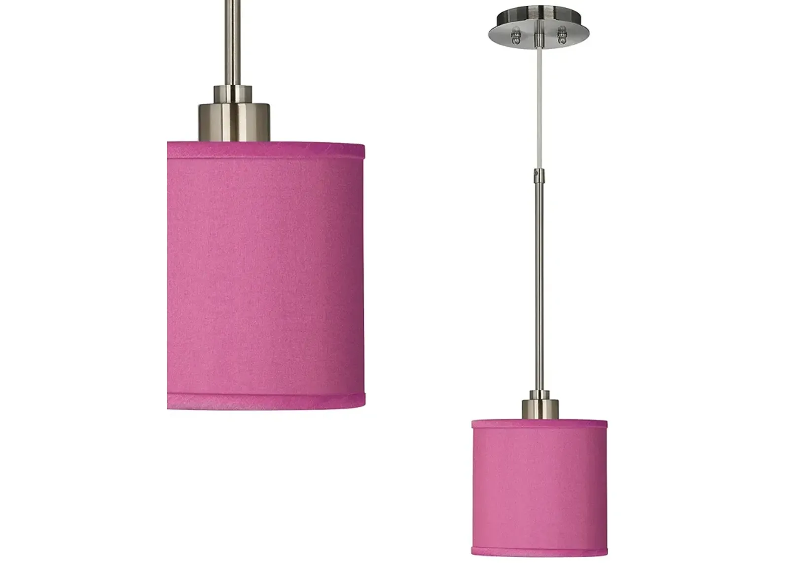 Possini Euro Pink Orchid 7" Wide Faux Silk Mini Pendant Light