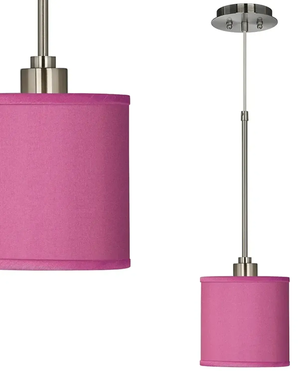 Possini Euro Pink Orchid 7" Wide Faux Silk Mini Pendant Light