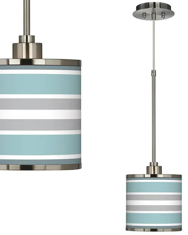 Multi Color Stripes Giclee Glow Mini Pendant Light