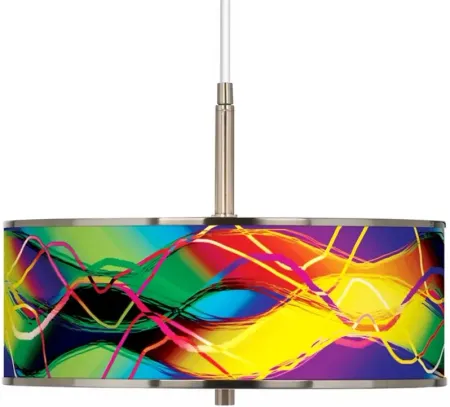 Colors In Motion (Light) Giclee Glow 16" Wide Pendant Light