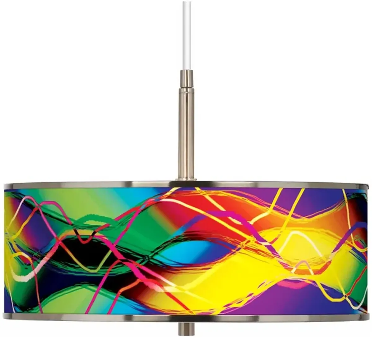 Giclee Glow Colors In Motion Shade 16" Wide Modern Pendant Light