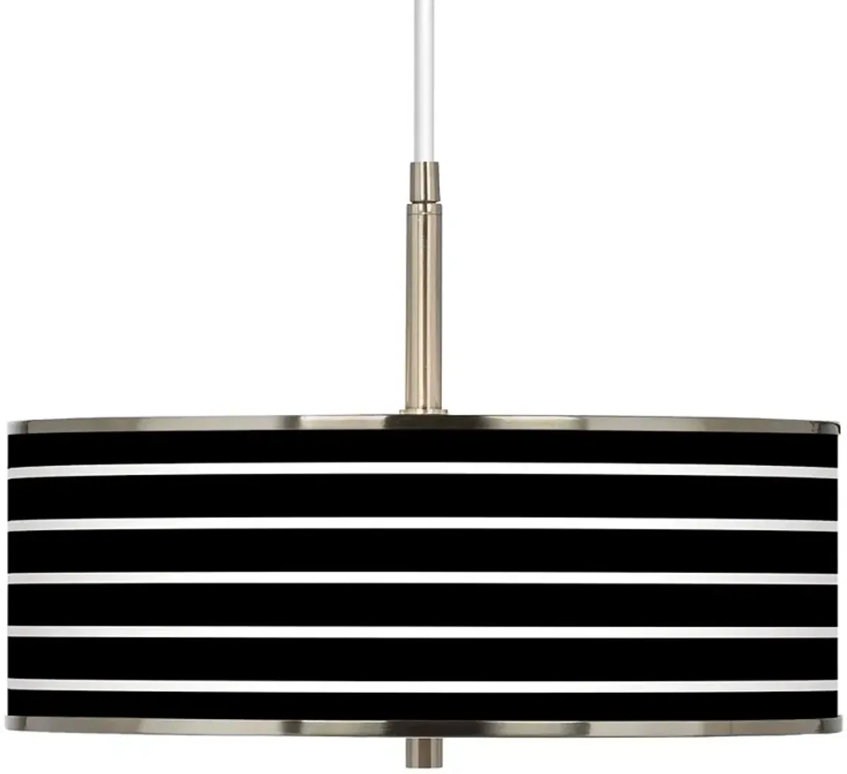 Bold Black Stripe Giclee Glow 16" Wide Pendant Light