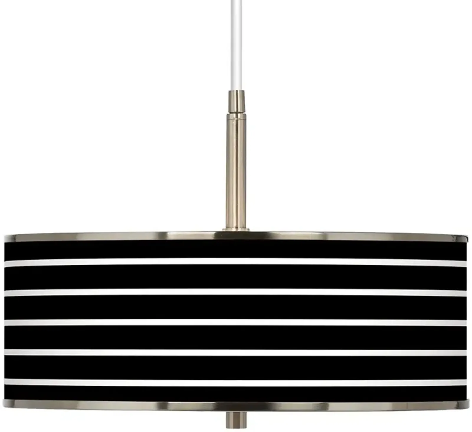 Bold Black Stripe Giclee Glow 16" Wide Pendant Light