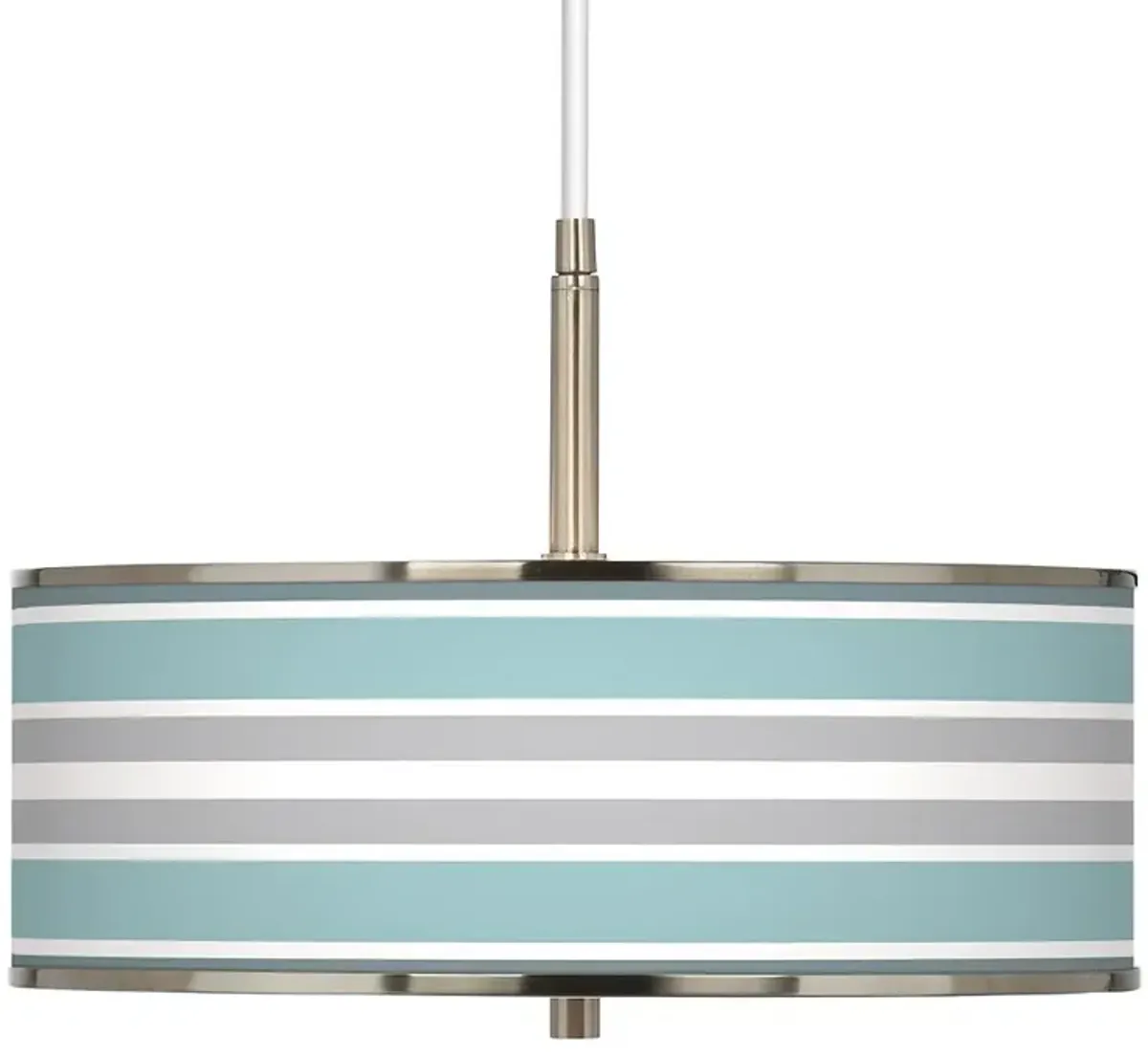 Giclee Glow Multi Color Stripes 16" Wide Drum Pendant Light