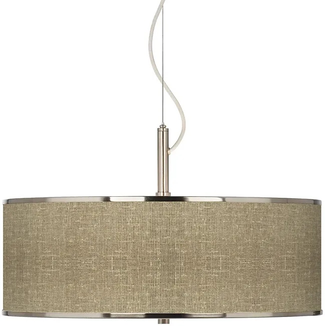 Burlap Print Giclee Glow 20" Wide Pendant Light