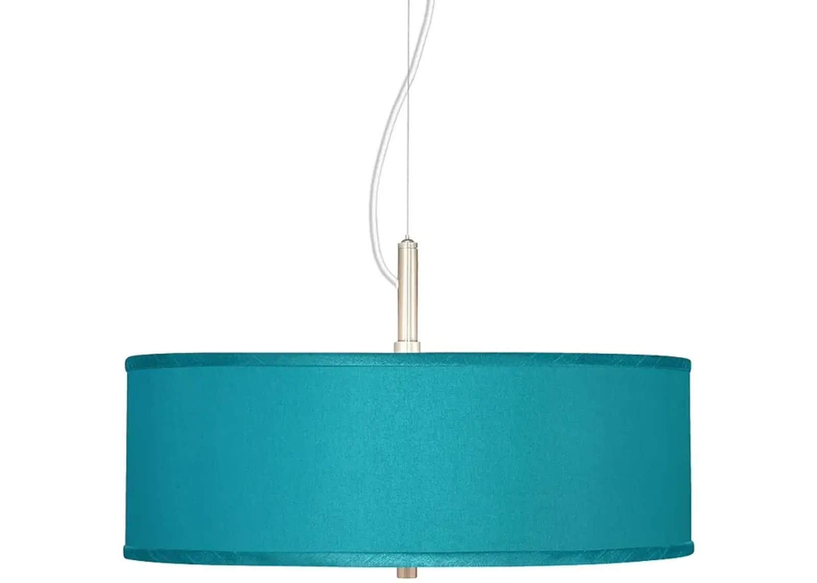 Possini Euro 20" Wide Faux Silk Teal Blue Modern Pendant Chandelier