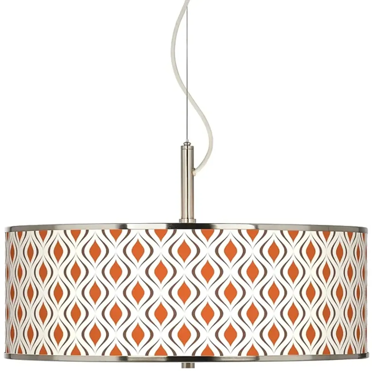 Retro Lattice Giclee Glow 20" Wide Pendant Light