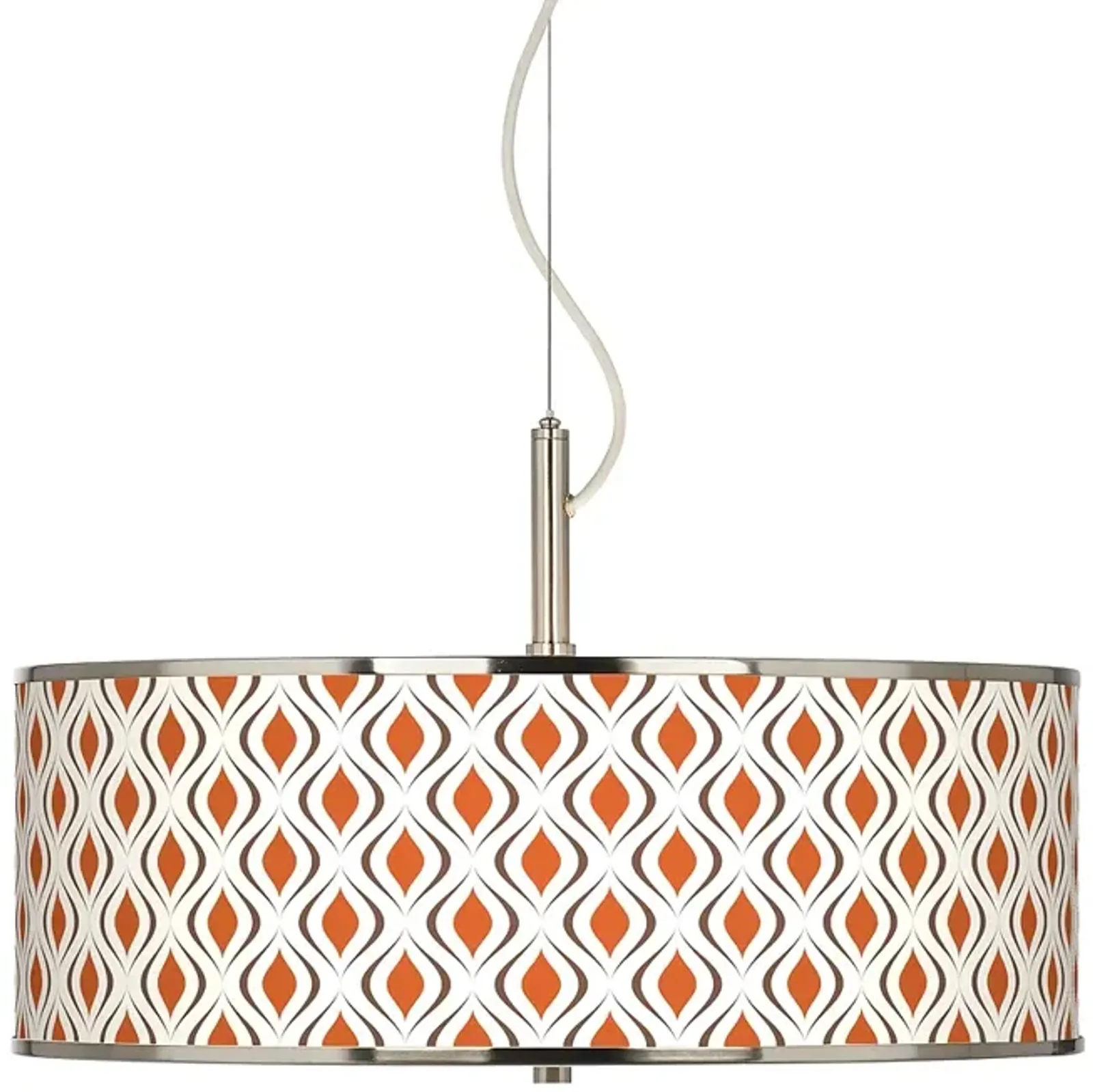 Retro Lattice Giclee Glow 20" Wide Pendant Light