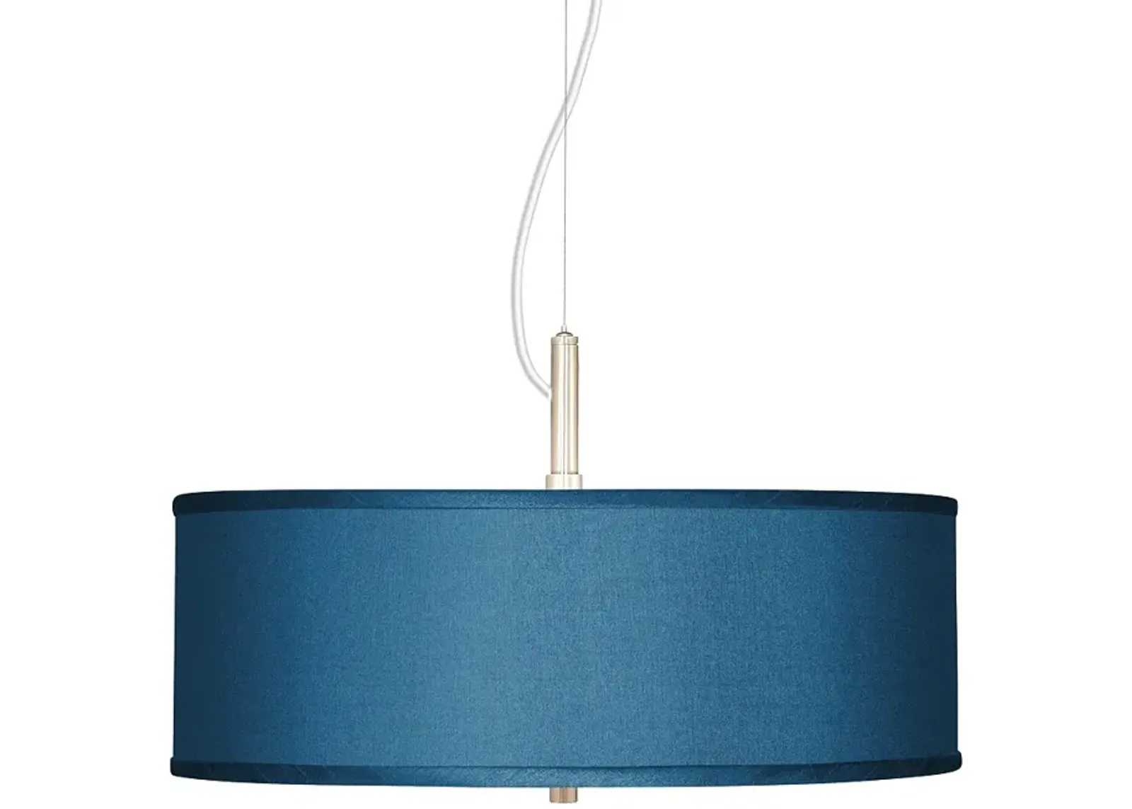 Possini Euro Blue Faux Silk 20" Wide Modern Pendant light