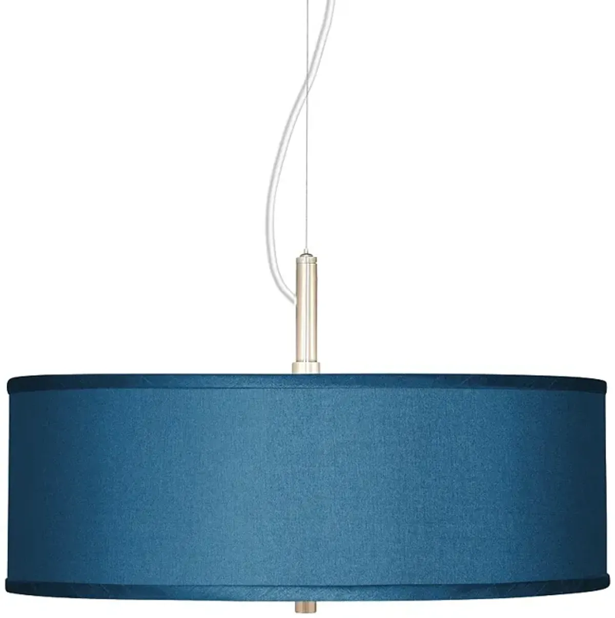 Possini Euro Blue Faux Silk 20" Wide Modern Pendant light