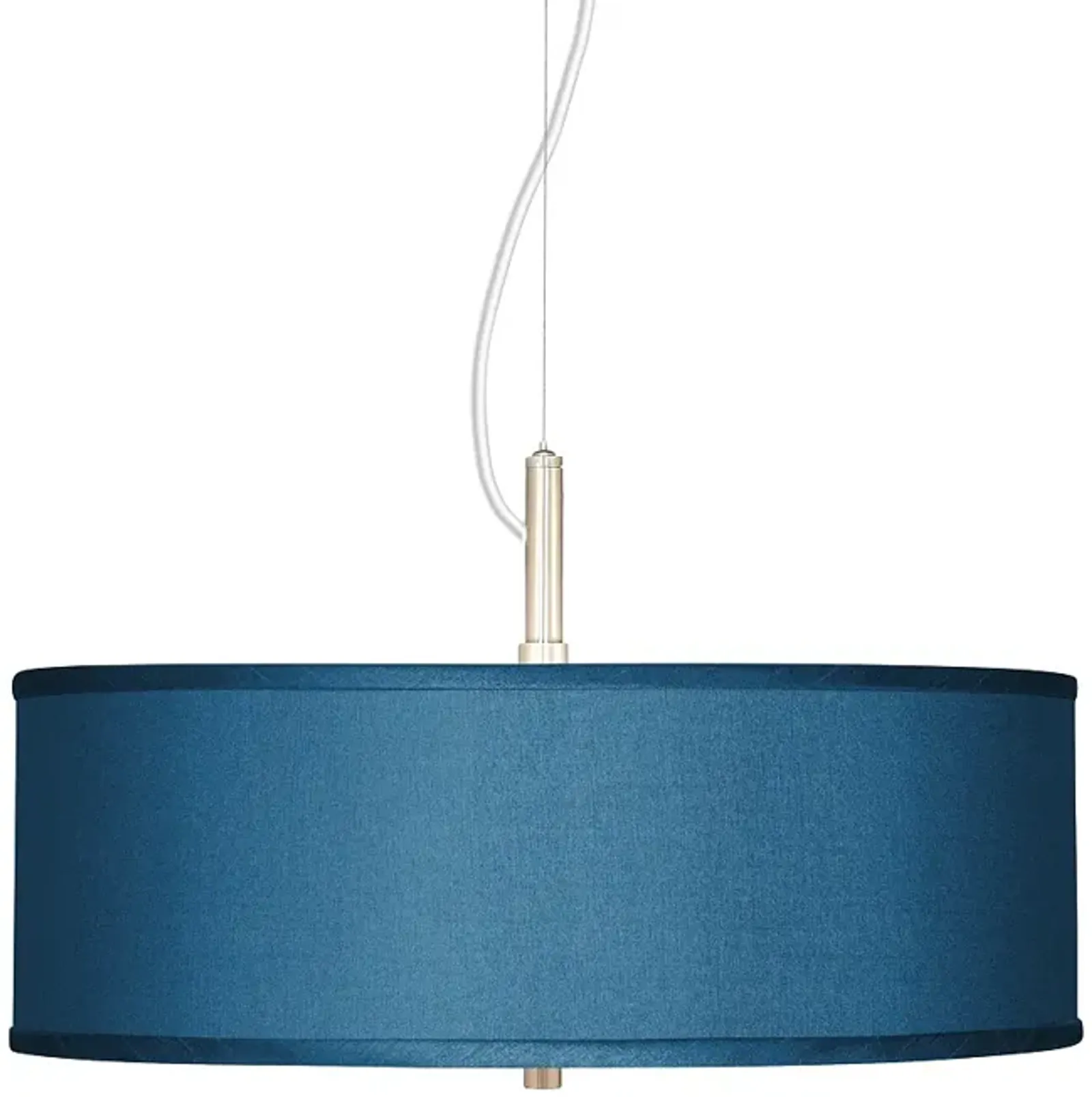 Possini Euro Blue Faux Silk 20" Wide Modern Pendant light