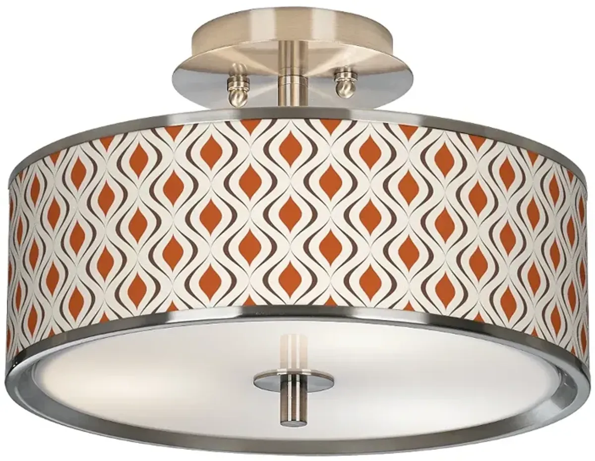 Retro Lattice Giclee Glow 14" Wide Ceiling Light