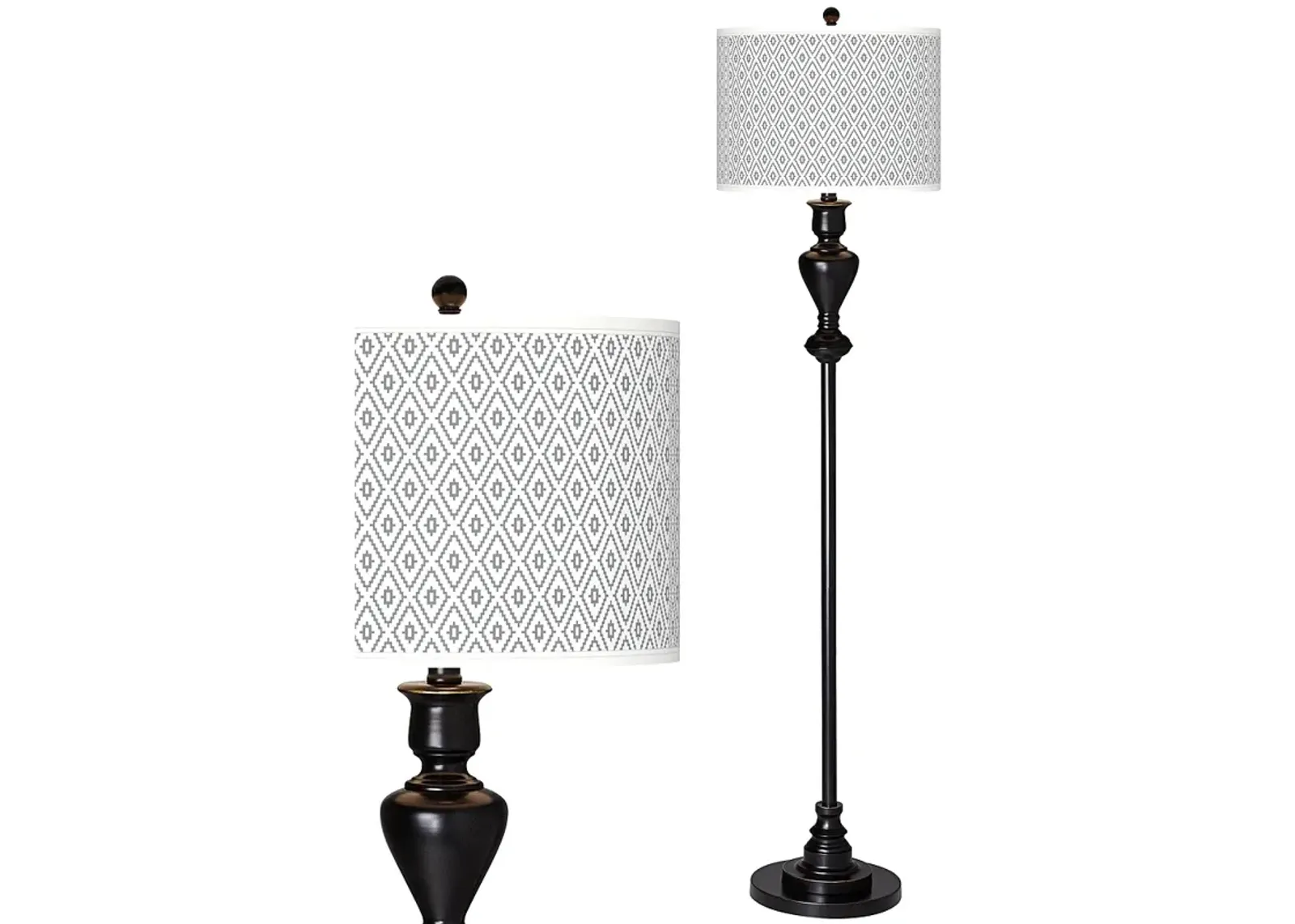 Diamonds Giclee Glow Black Bronze Floor Lamp