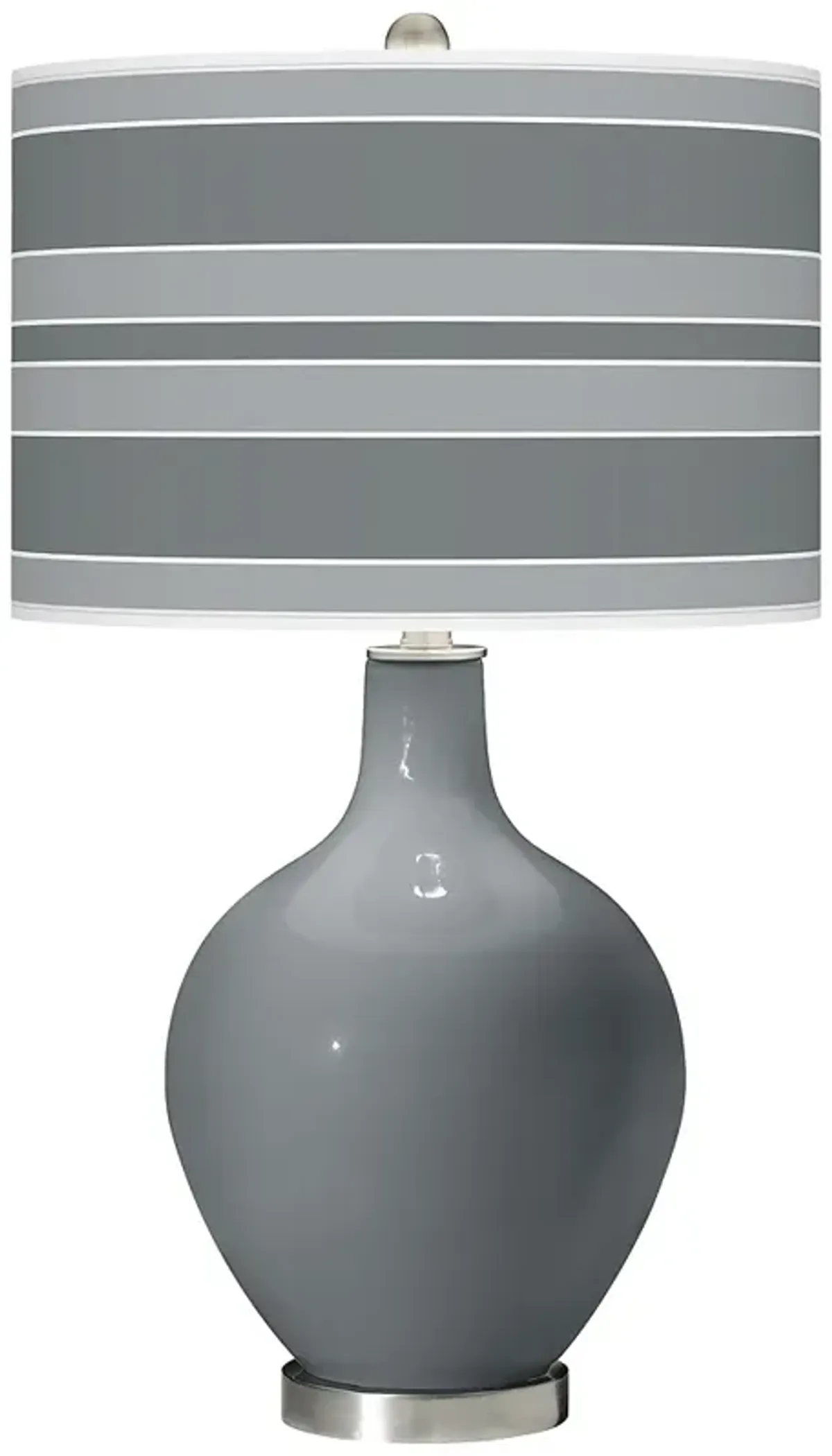 Color Plus Ovo 28 1/2" Bold Stripe Shade Software Gray Table Lamp