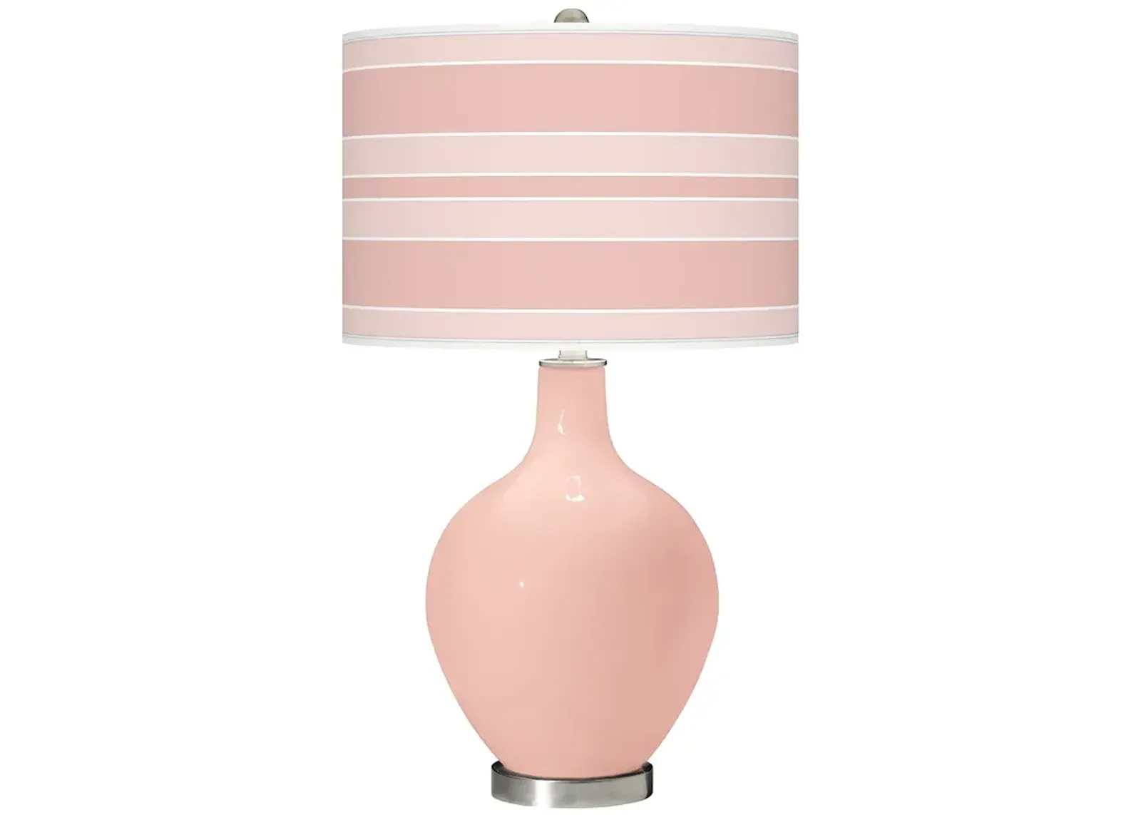 Color Plus Ovo 28 1/2" Bold Stripe Shade Rose Pink Table Lamp