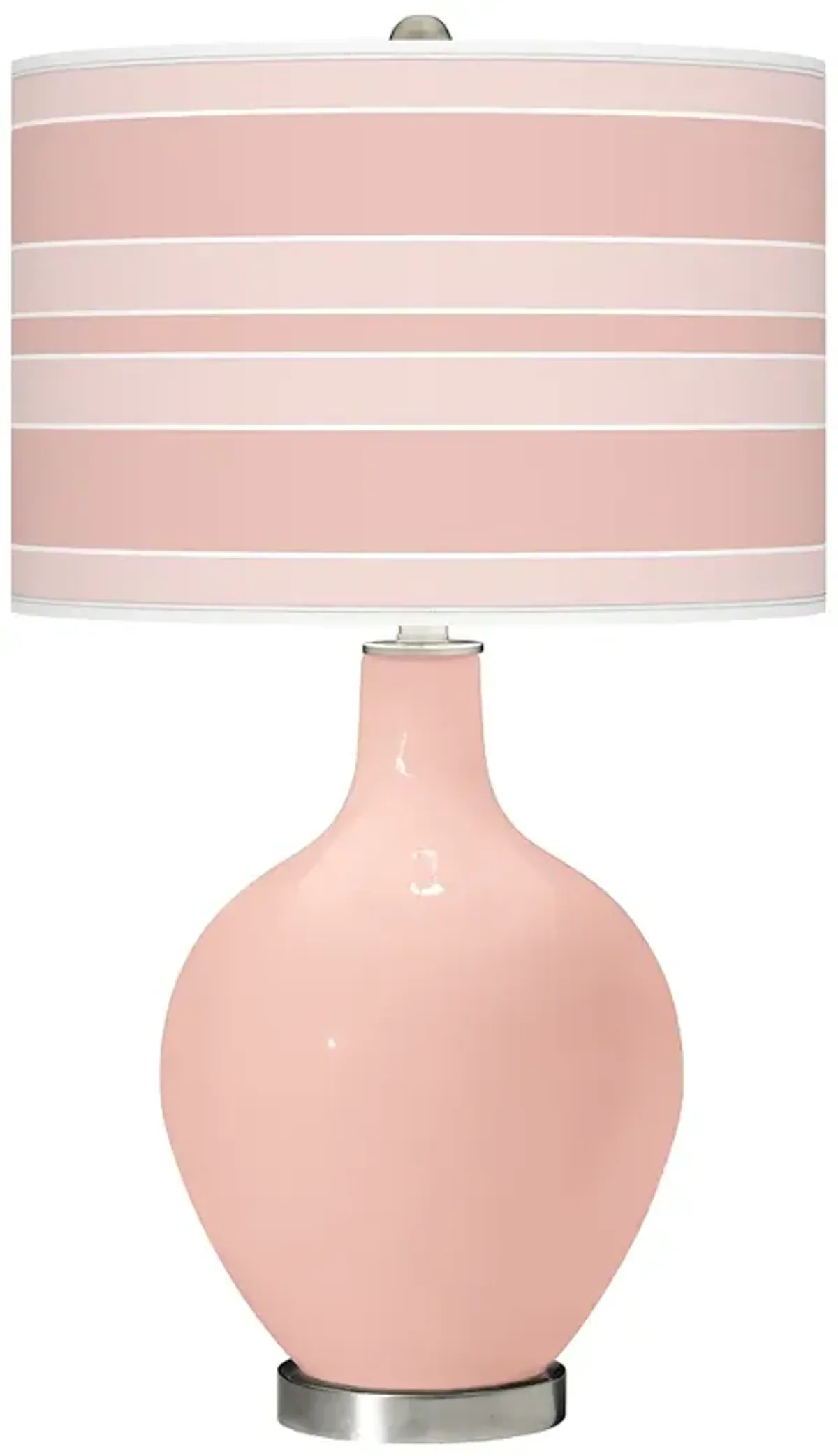 Color Plus Ovo 28 1/2" Bold Stripe Shade Rose Pink Table Lamp