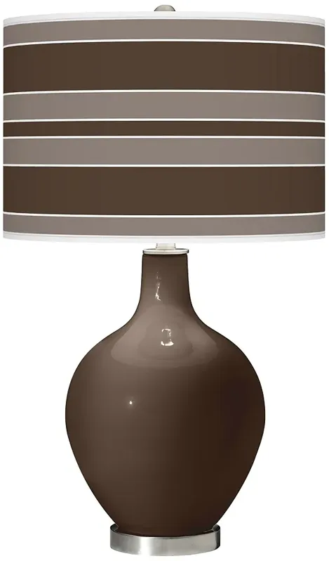 Color Plus Ovo 28 1/2" Bold Stripe Carafe Brown Table Lamp