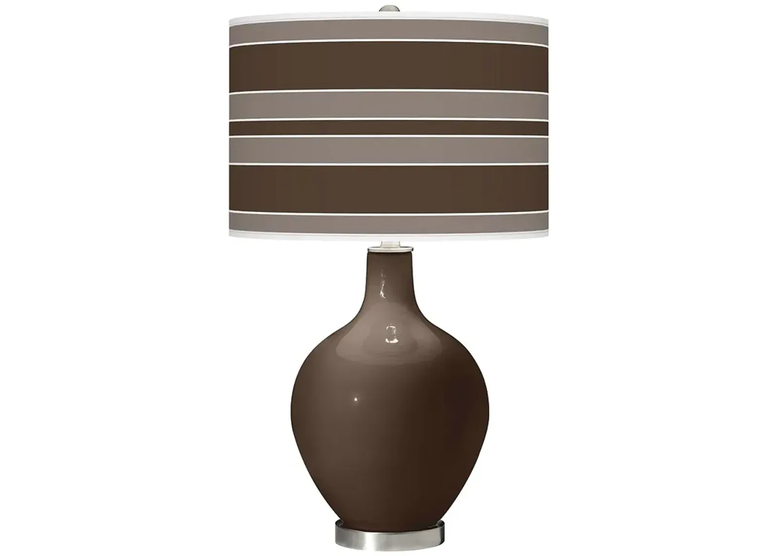 Color Plus Ovo 28 1/2" Bold Stripe Carafe Brown Table Lamp