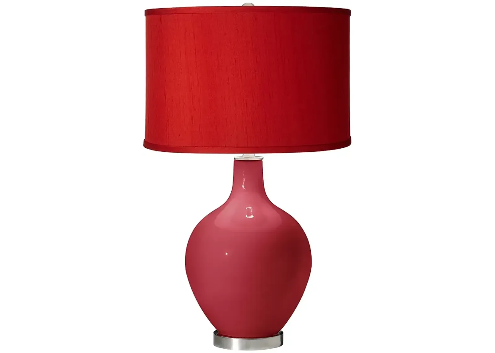 Color Plus Ovo 28 1/2" High Red Shade with Samba Red Table Lamp