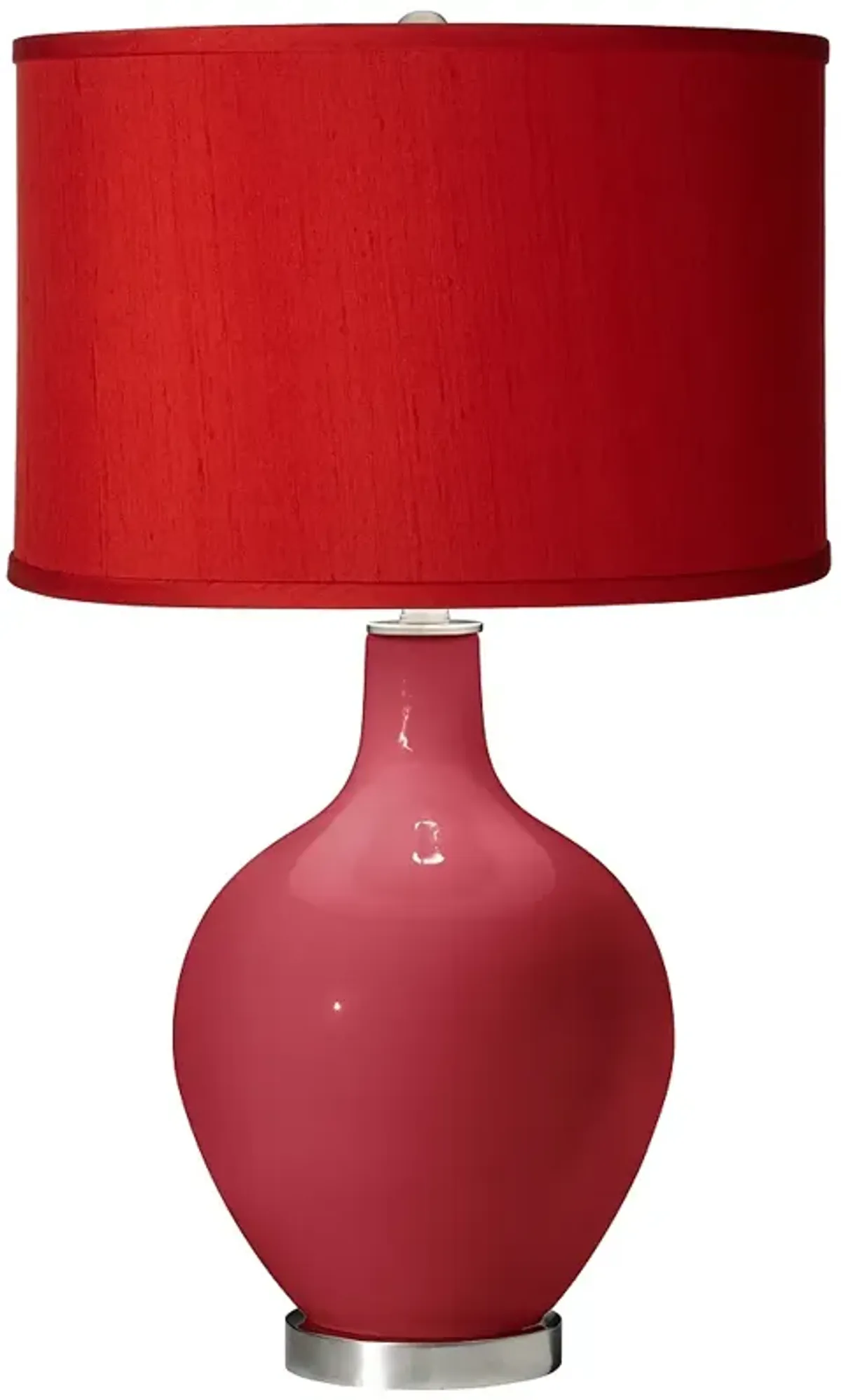 Color Plus Ovo 28 1/2" High Red Shade with Samba Red Table Lamp