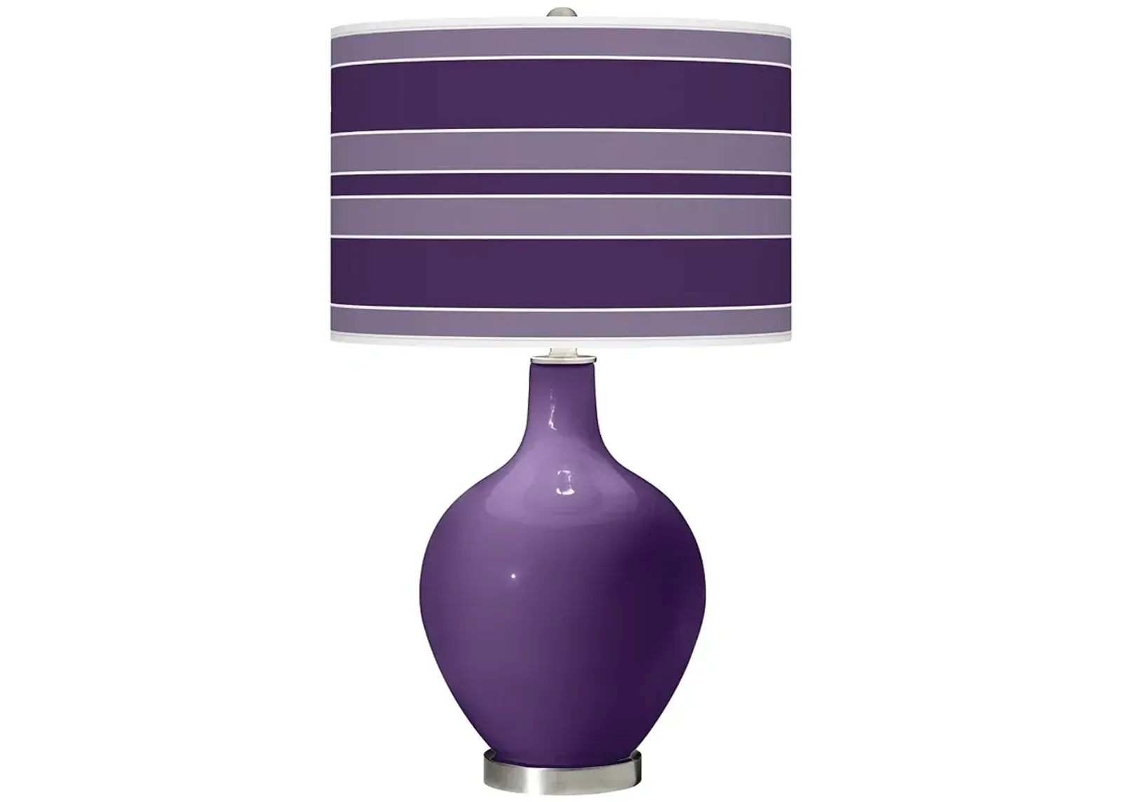 Color Plus Ovo 28 1/2" Bold Stripe Shade Acai Purple Table Lamp