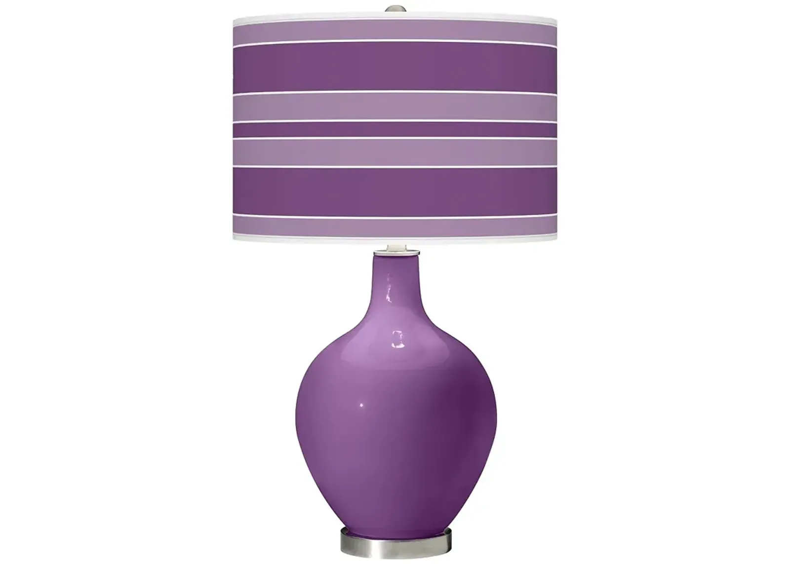 Color Plus Ovo 28 1/2" Bold Stripe Shade Passionate Purple Table Lamp