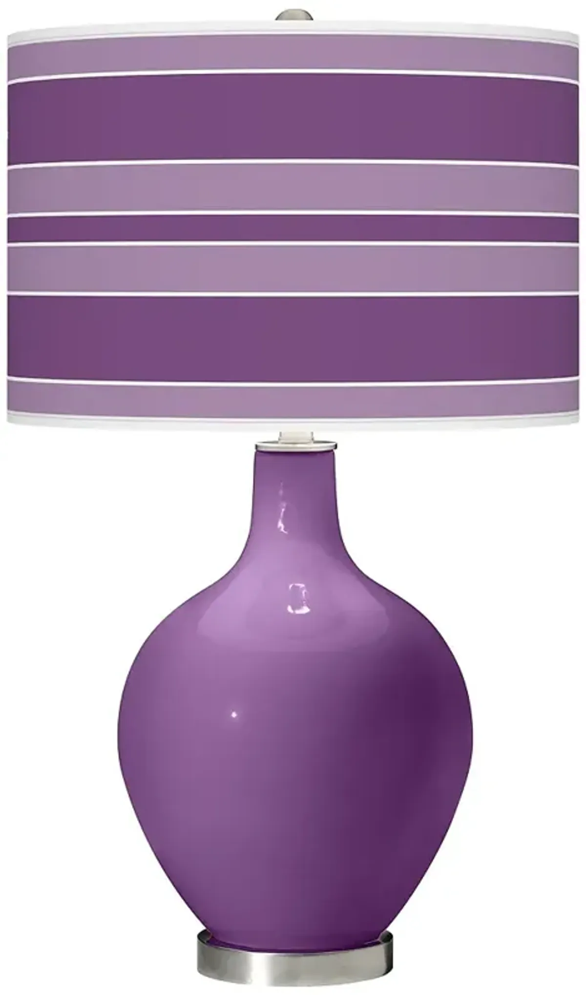 Color Plus Ovo 28 1/2" Bold Stripe Shade Passionate Purple Table Lamp