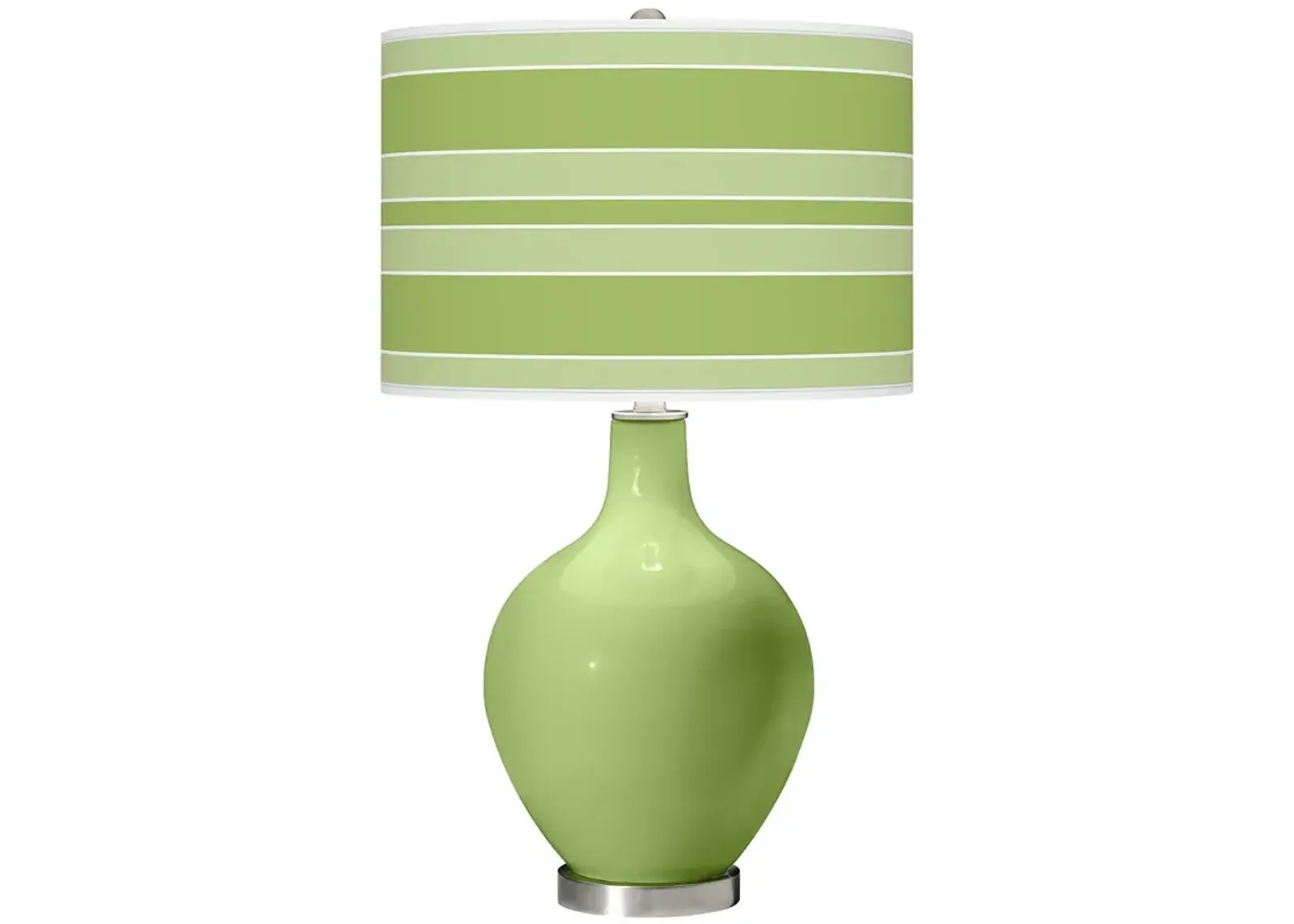 Color Plus Ovo 28 1/2" Bold Stripe Shade Lime Rickey Green Table Lamp