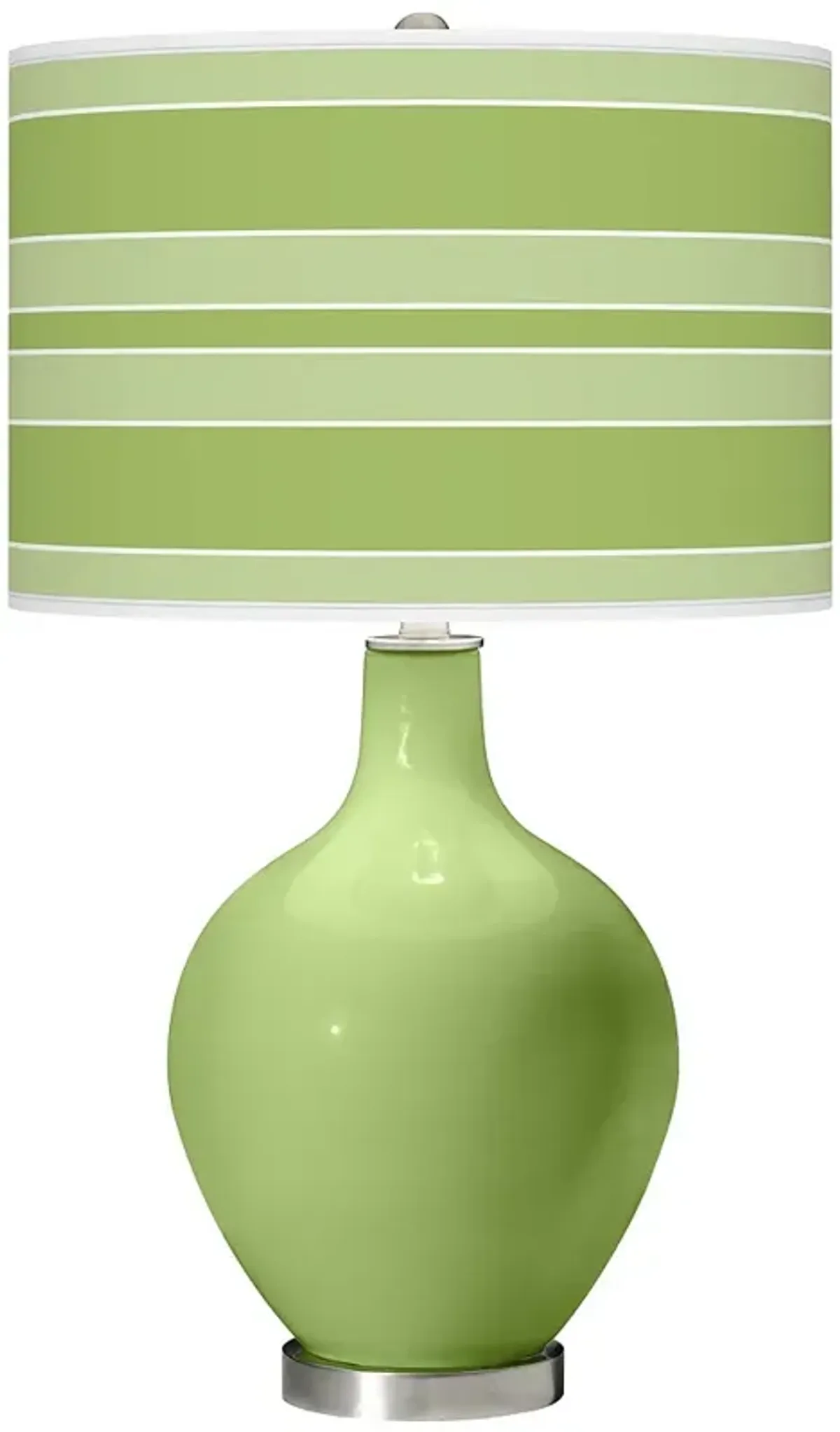 Color Plus Ovo 28 1/2" Bold Stripe Shade Lime Rickey Green Table Lamp