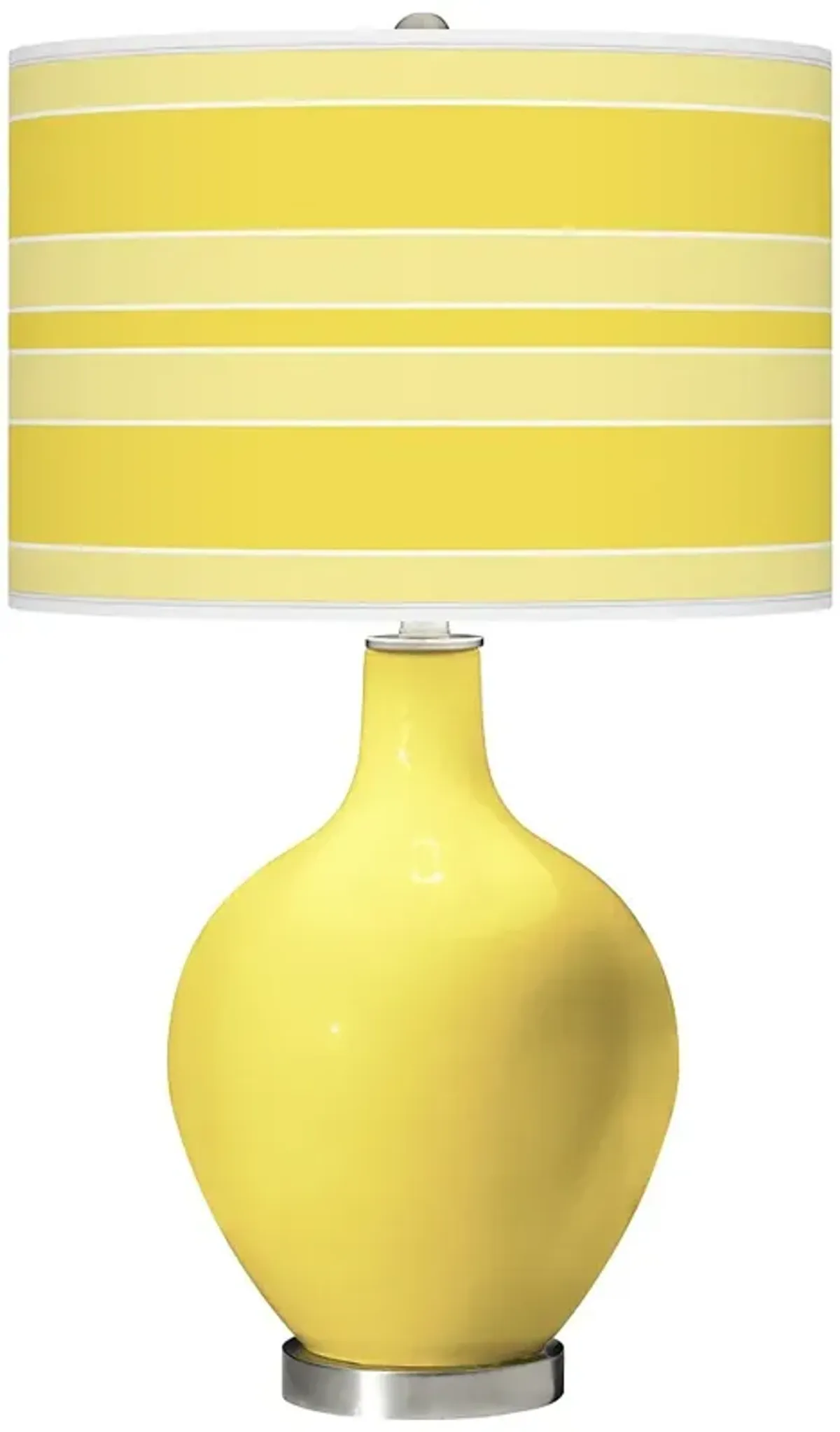 Color Plus Ovo 28 1/2" Bold Stripe Shade Lemon Twist Yellow Table Lamp