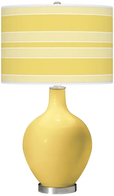 Color Plus Ovo 28 1/2" Bold Stripe Shade Daffodil Yellow Table Lamp