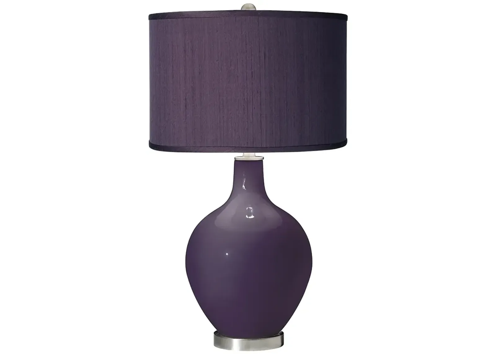 Color Plus Ovo 28 1/2" Faux Silk Shade Quixotic Plum Purple Table Lamp