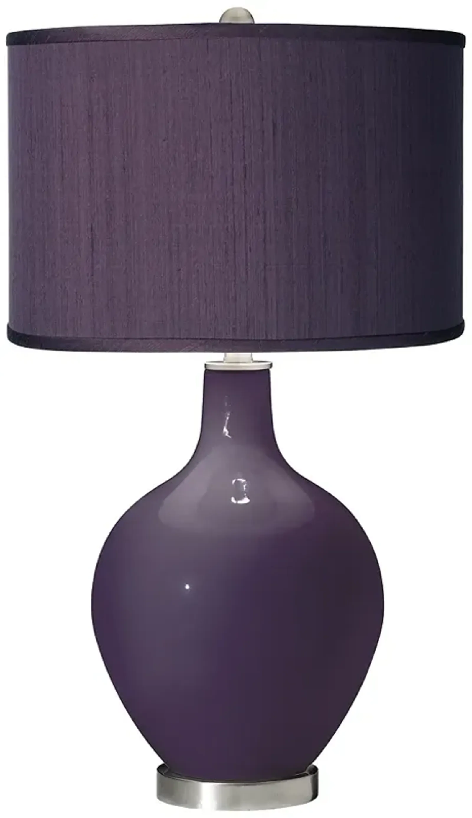 Color Plus Ovo 28 1/2" Faux Silk Shade Quixotic Plum Purple Table Lamp