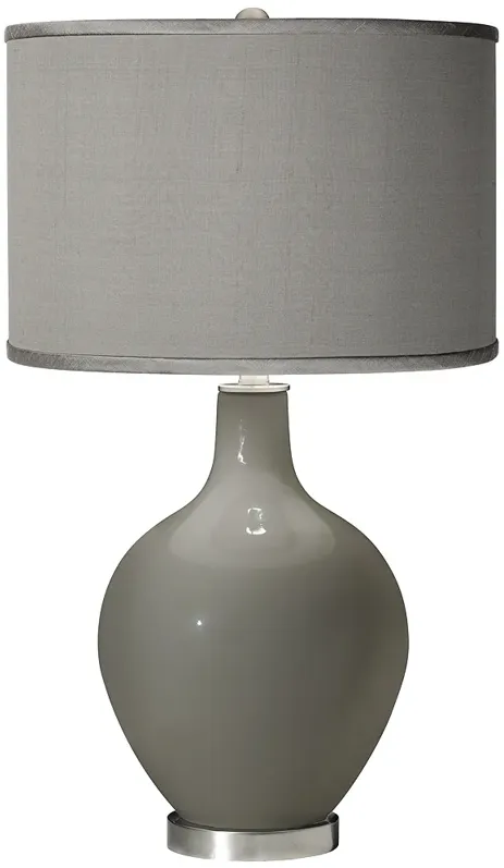 Color Plus Ovo 28 1/2" Faux Silk Shade Gauntlet Gray Table Lamp