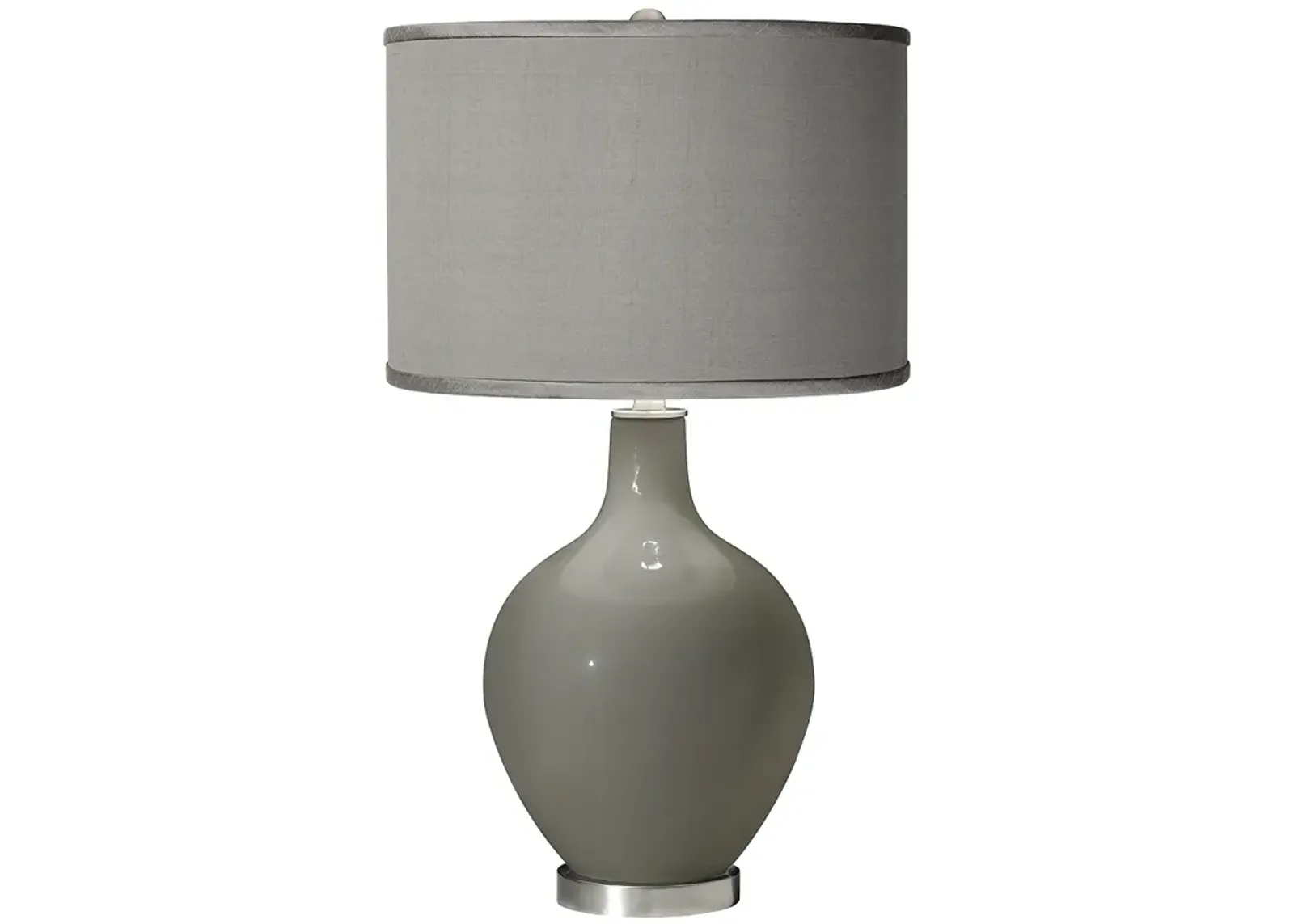 Color Plus Ovo 28 1/2" Faux Silk Shade Gauntlet Gray Table Lamp