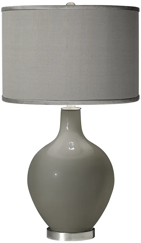 Gauntlet Gray - Gray Polyester Shade Ovo Table Lamp
