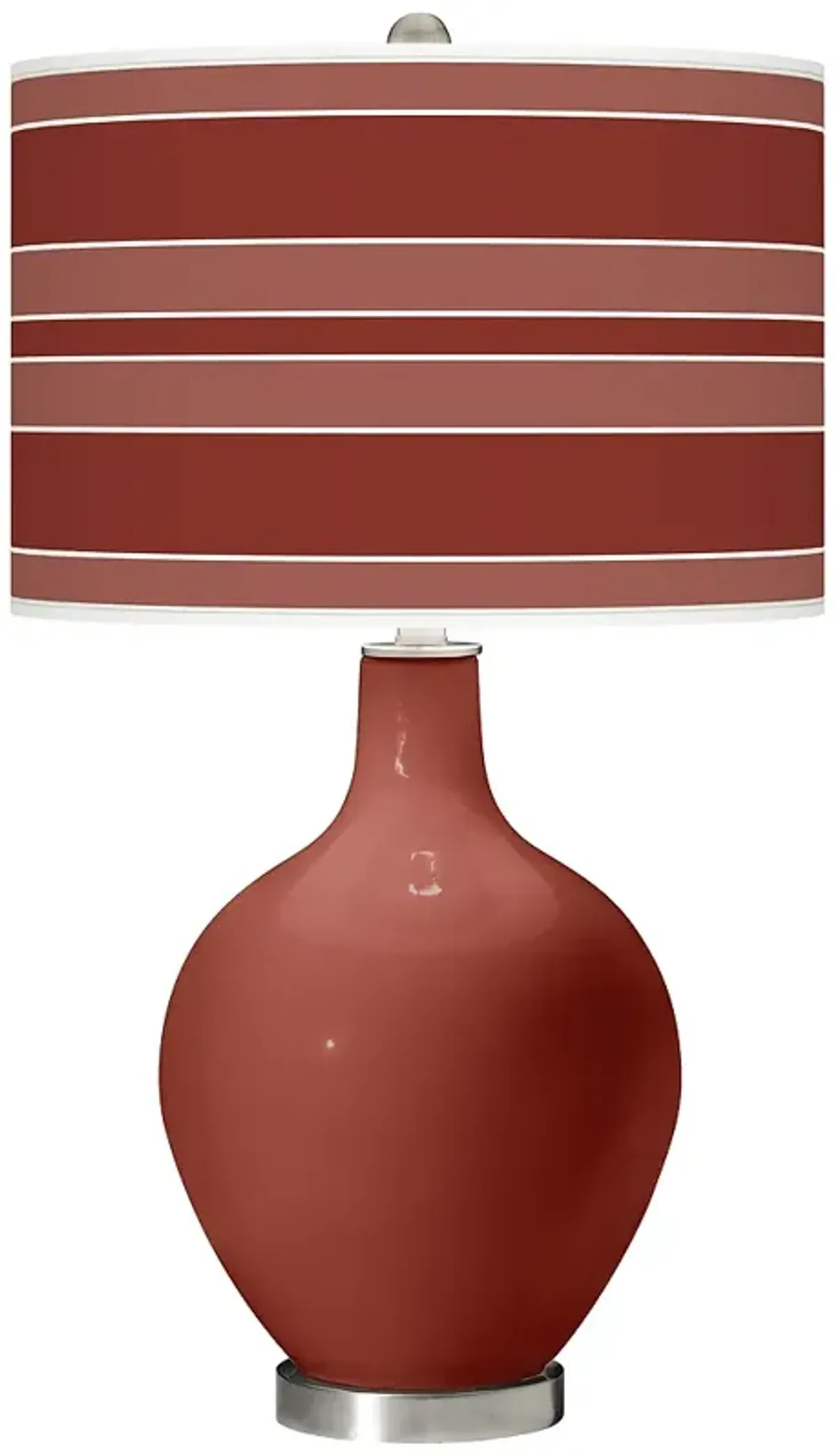 Color Plus Ovo 28 1/2" Bold Stripe Shade Madeira Red Table Lamp