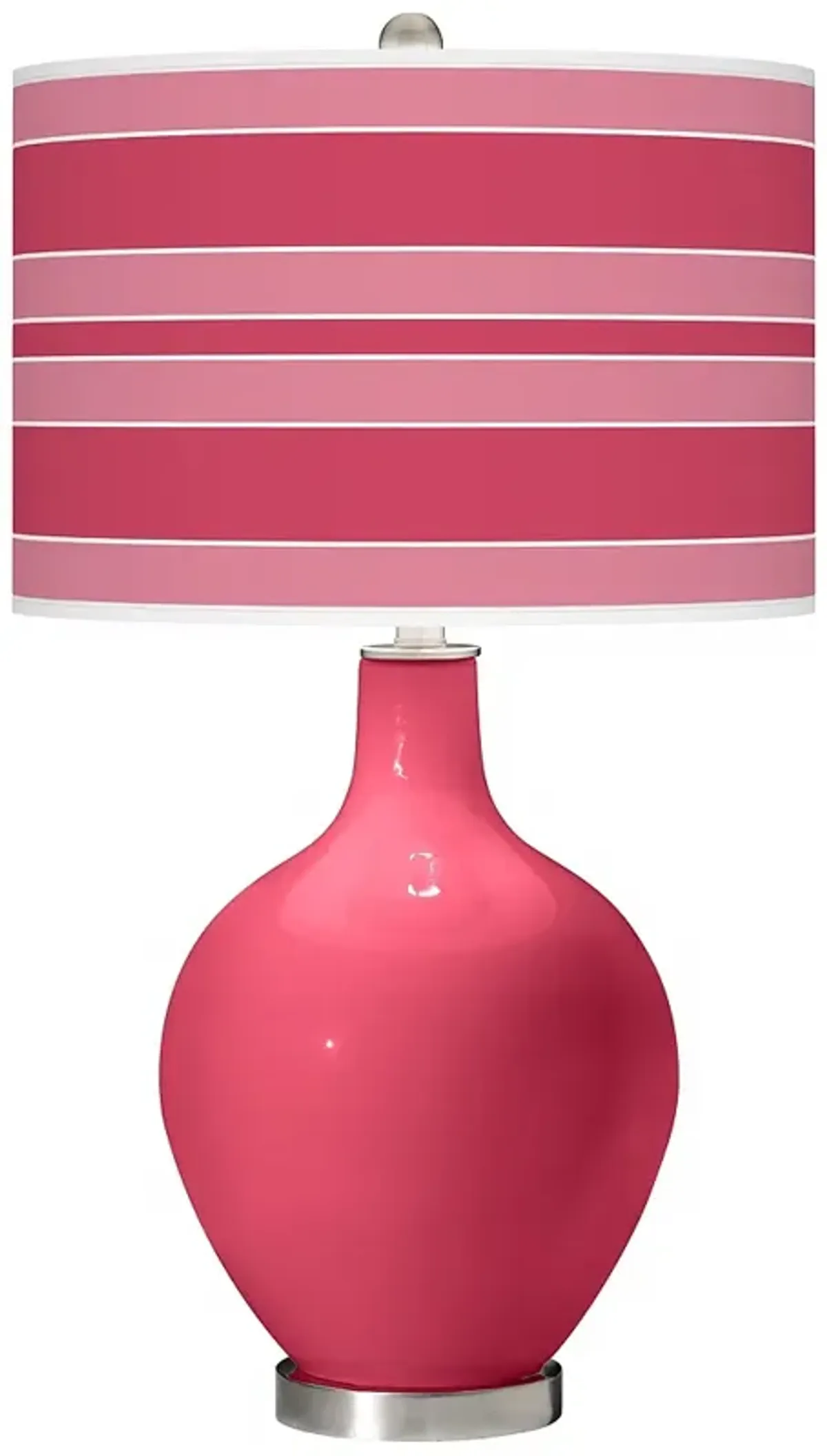 Color Plus Ovo 28 1/2" Bold Stripe Shade Eros Pink Table Lamp