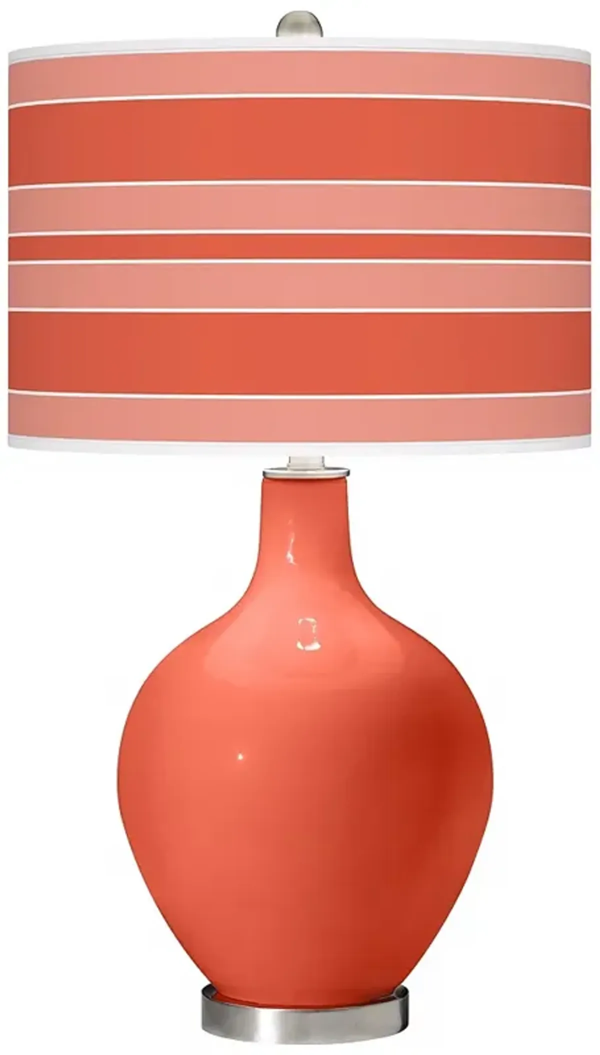 Color Plus Ovo 28 1/2" Bold Stripe Shade Daring Orange Table Lamp