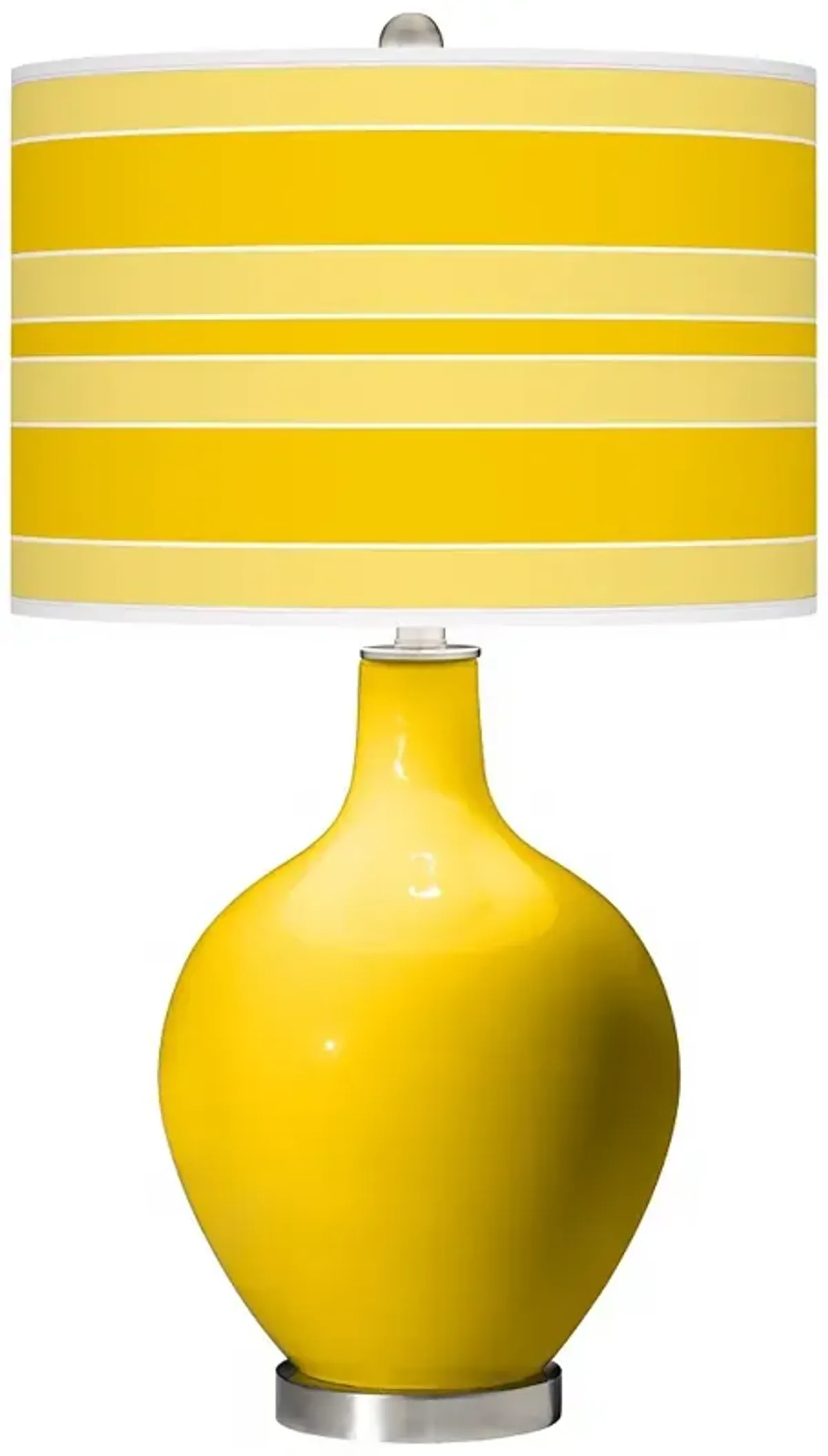 Color Plus Ovo 28 1/2" Bold Stripe Shade Citrus Yellow Table Lamp