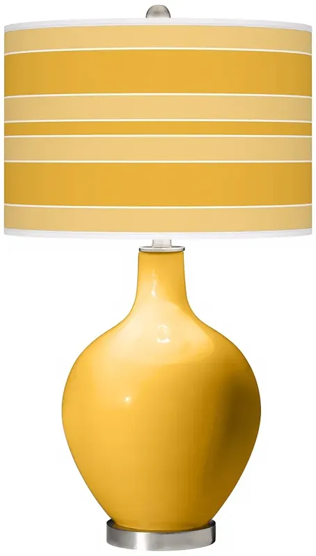 Color Plus Ovo 28 1/2" Bold Stripe Shade Goldenrod Yellow Table Lamp