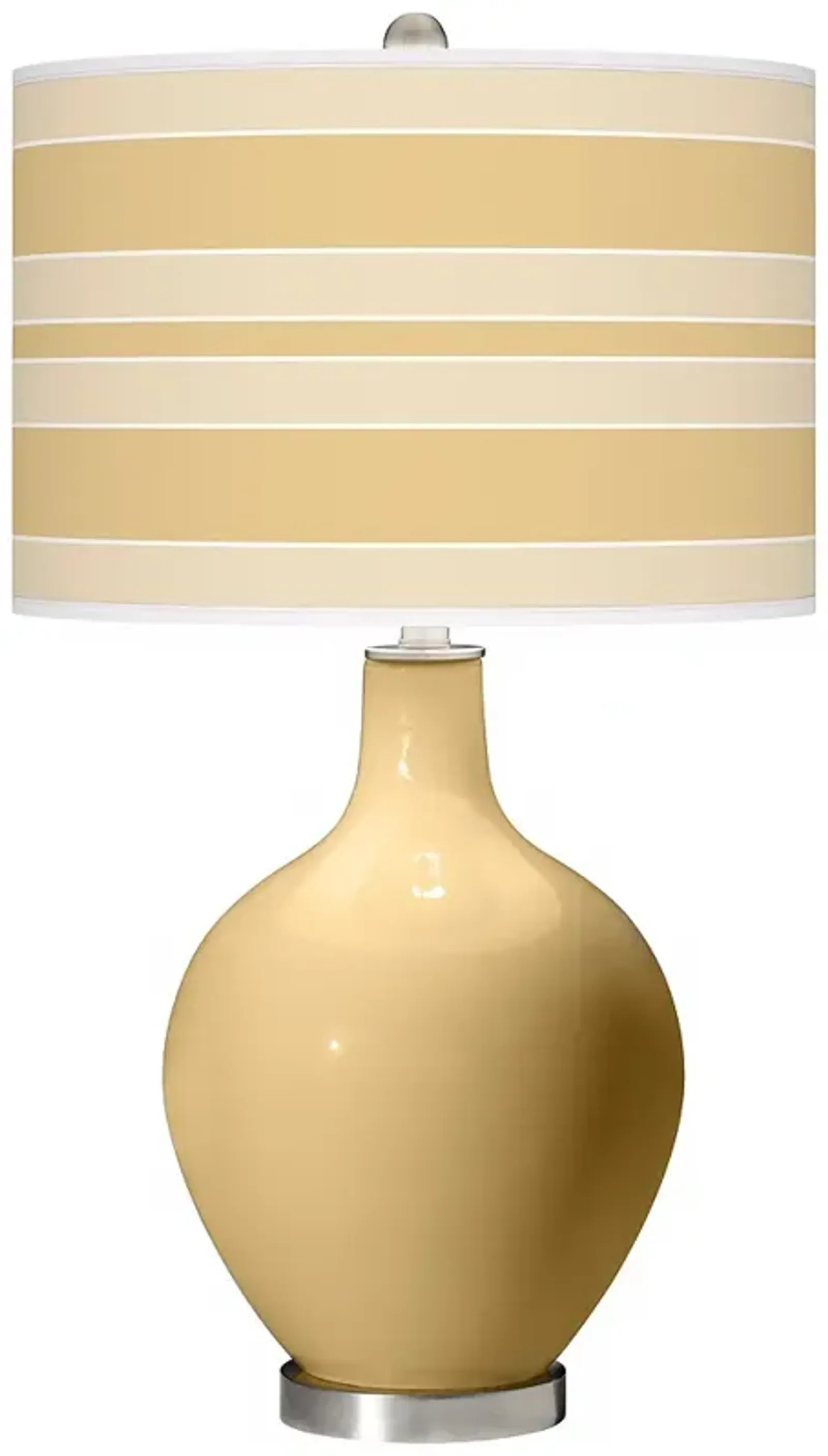 Color Plus Ovo 28 1/2" Bold Stripe Shade Humble Gold Table Lamp