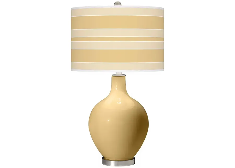 Color Plus Ovo 28 1/2" Bold Stripe Shade Humble Gold Table Lamp