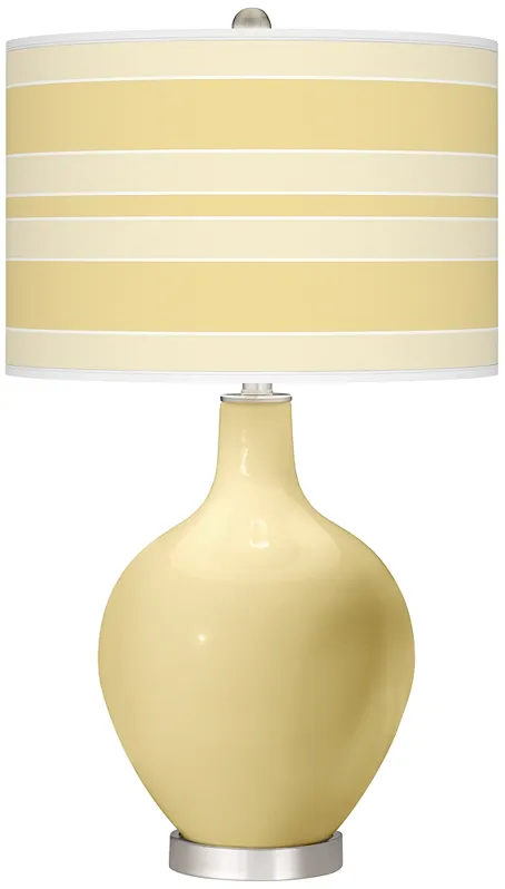 Color Plus Ovo 28 1/2" Bold Stripe Shade Butter Up Yellow Table Lamp