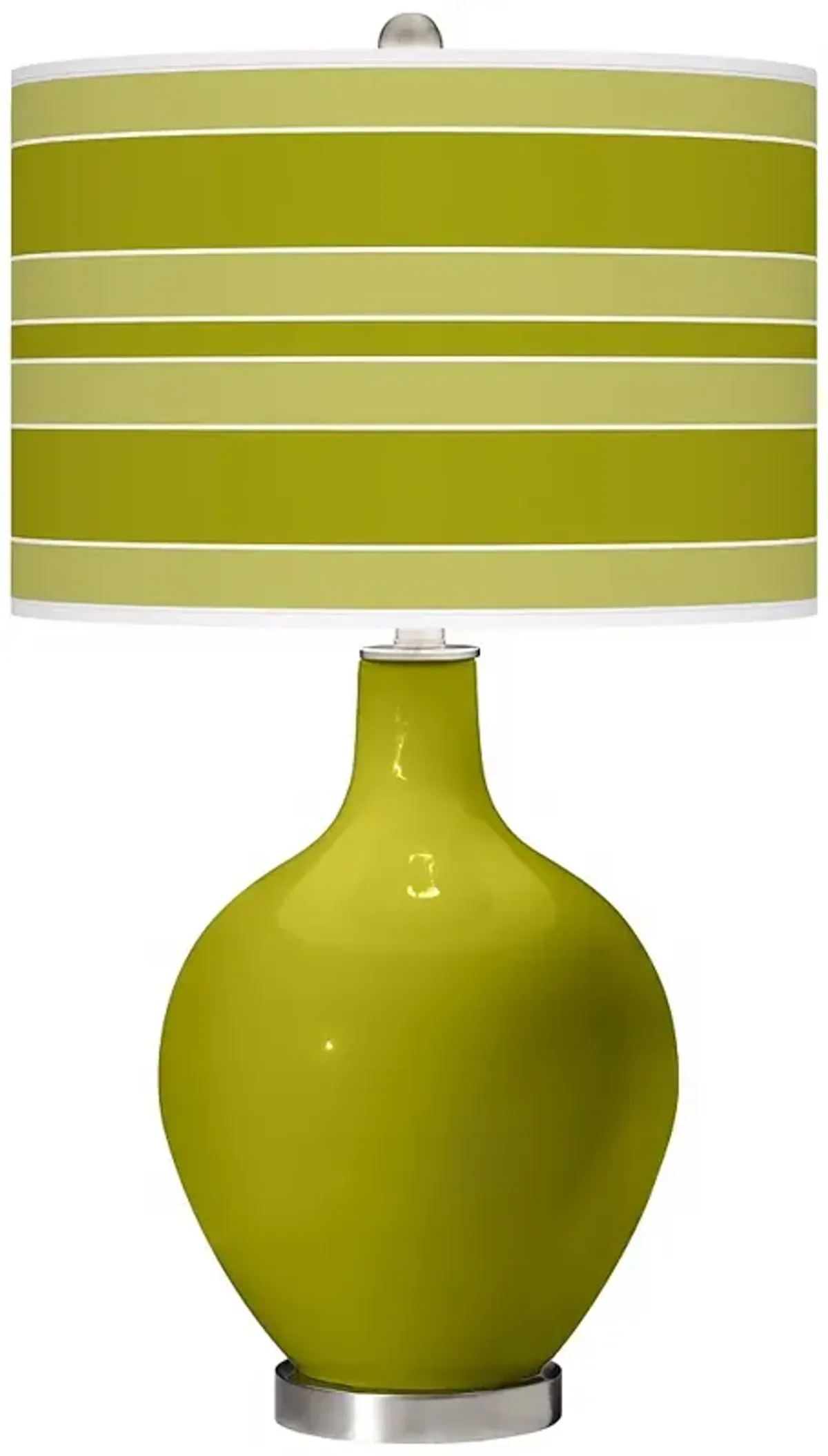 Color Plus Ovo 28 1/2" Bold Stripe Shade Olive Green Table Lamp