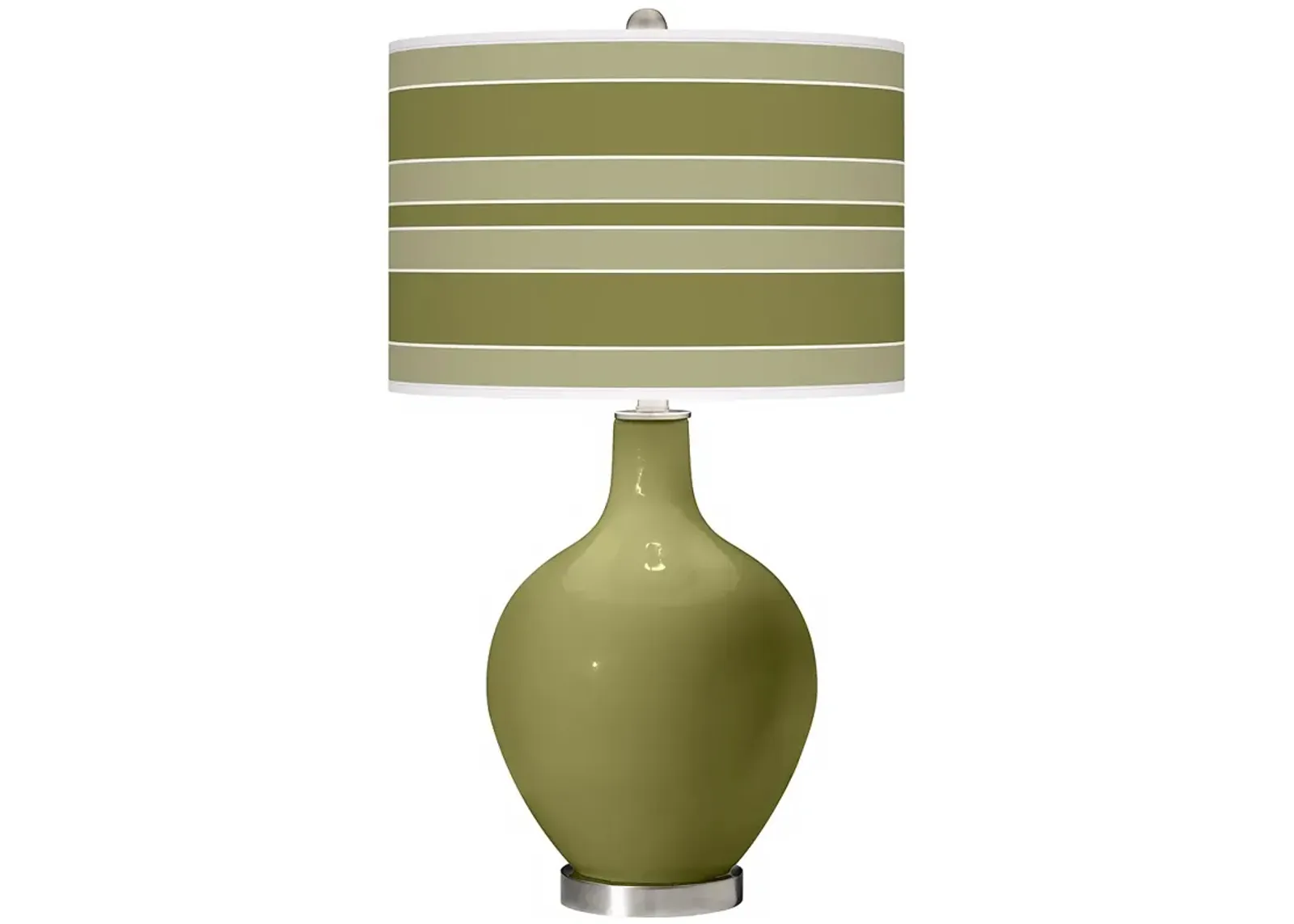 Color Plus Ovo 28 1/2" Bold Stripe Shade Rural Green Table Lamp