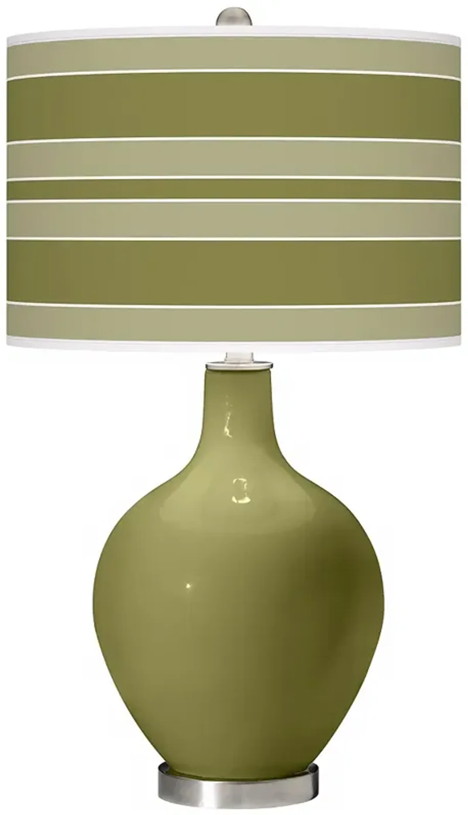 Color Plus Ovo 28 1/2" Bold Stripe Shade Rural Green Table Lamp